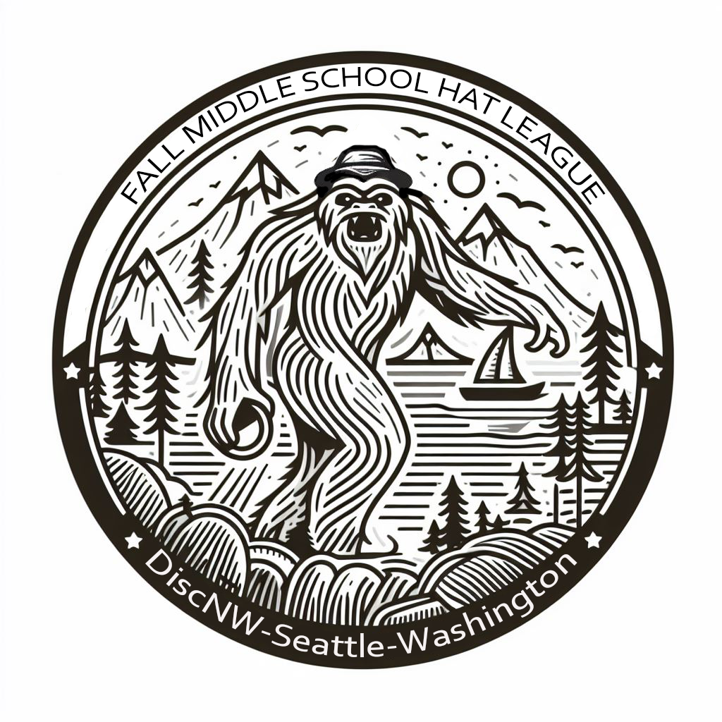 Fall Middle School Hat League sasquatch badge