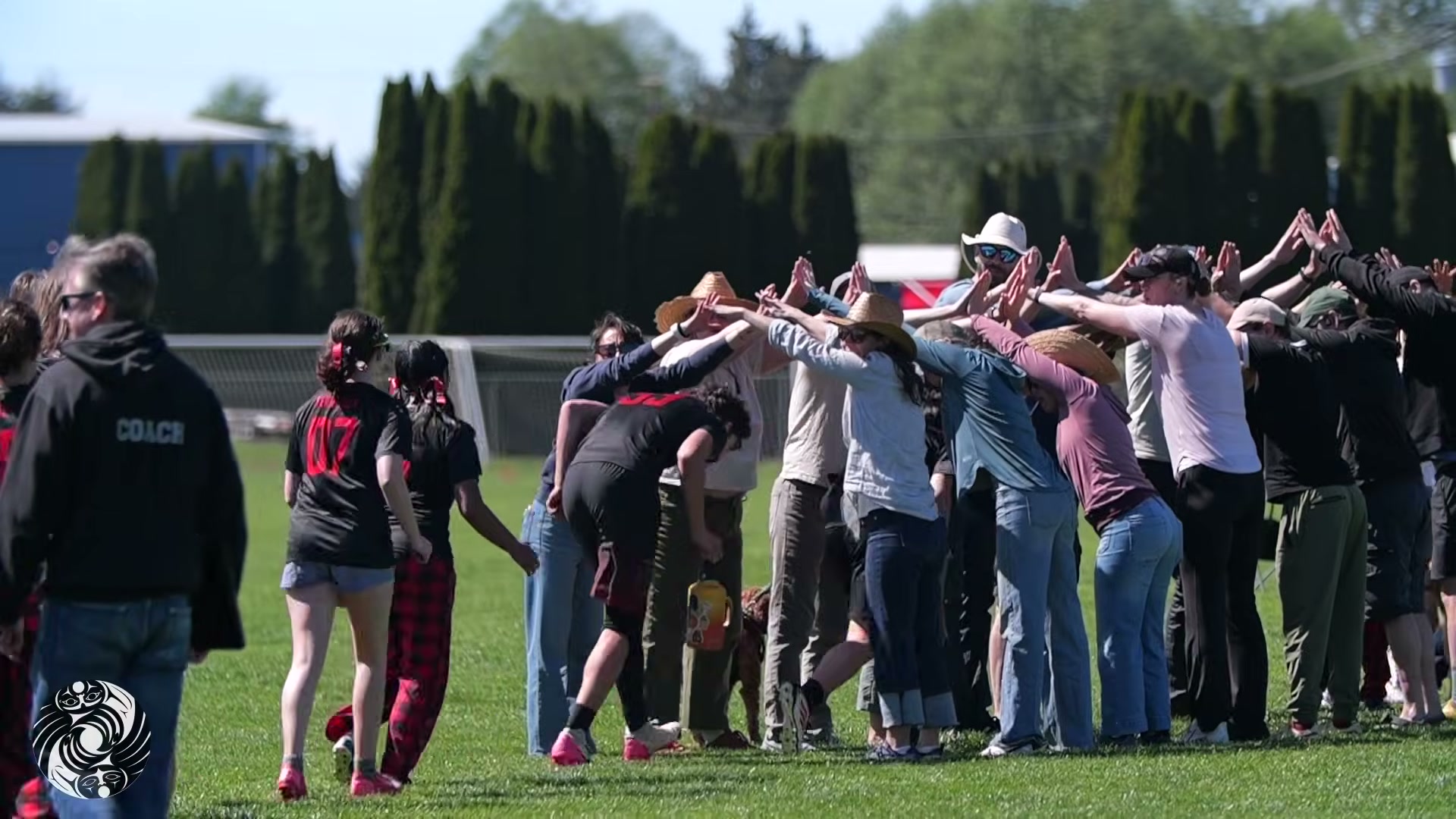 Players forming a spirit tunnel at a tournament